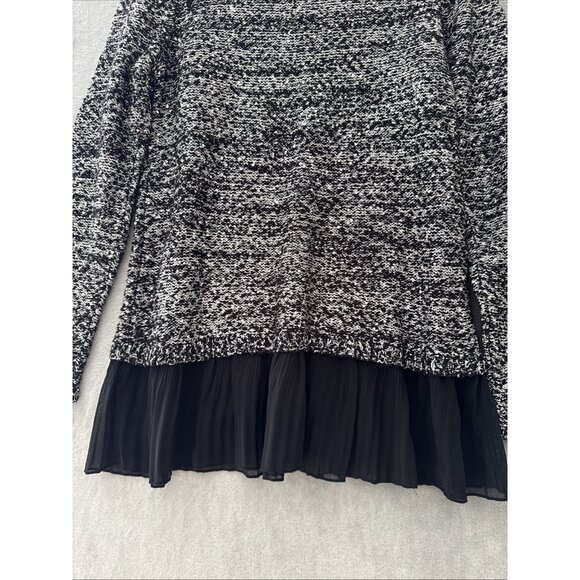 Alfani Sequins Ruffle Sweater Sheer Ruffle Bottom Long Sleeve Formal Night Sz M - Picture 12 of 16